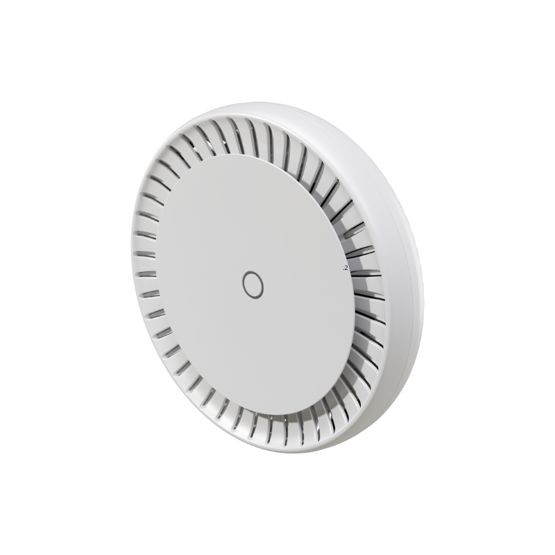 cAP ax with Quad core IPQ-6010 1.8 GHz CPU, 1GB RAM, 2 x Gbit LAN (one with PoE-out), built-in 2.4 GHz 802.11b/g/n/ax dual-chain wireless, built-in 5 GHz 802.11a/n/ac/ax dual-chain wireless with high-gain antenna,  RouterOS L4, plastic enclosure, ceiling mount, PSU, PoE injector