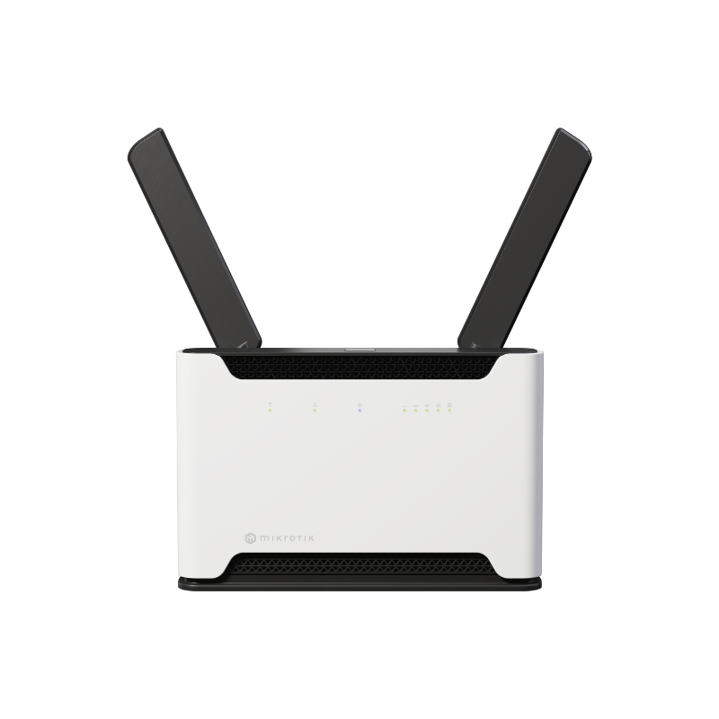 Imagen principal - [S53UG+5HAXD2HAXD-TC&FG621-EA] Chateau LTE6 ax with 1.8GHz four core CPU, 1GB RAM, 1 x 2.5 Gigabit LAN, 4 x Gigabit LAN, two wireless interfaces (built-in 2.4Ghz 802.11b/g/n/ax two chain wireless, built-in 5Ghz 802.11a/n/ac/ax two chain wireless) with external antennas, LTE CAT6 modem for International bands 1/3/5/7/8/20/28/38/40/41 with integrated antennas, SMA connectors for external antennas, tower case, USB, PSU, RouterOS L4, International version