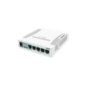 RB260GS with 5 Gigabit ports and SFP cage, SwOS, plastic case, PSU
